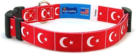 צווארון כלב טורקיה | דגל טורקיה | Slip-On Martingale | מיוצר ב- NJ, ארהב | לכלבים גדולים במיוחד |